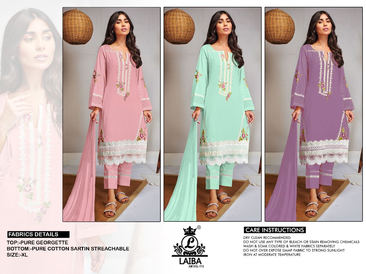 Laiba The Designer Studio Am 113 Designer Festive Wear Georgette Ready Made Collection